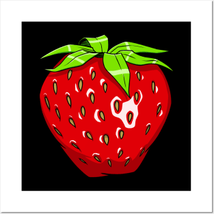 Strawberry Power Large Chest Logo Posters and Art